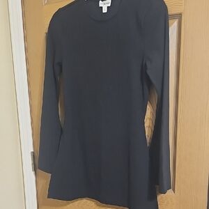 The Drop Black Ribbed Knit Tunic Top